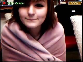 Emo teen cutie shows her tiny tits and pussy on cam